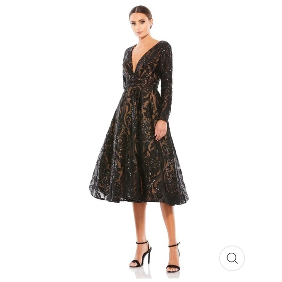 Mac Duggal SEQUIN EMBELLISHED A-LINE COCKTAIL DRESS size 4 New $598 sold out - Picture 1 of 14